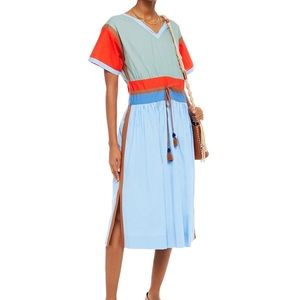 NWT Tory Burch Colorblock Poplin Midi Dress